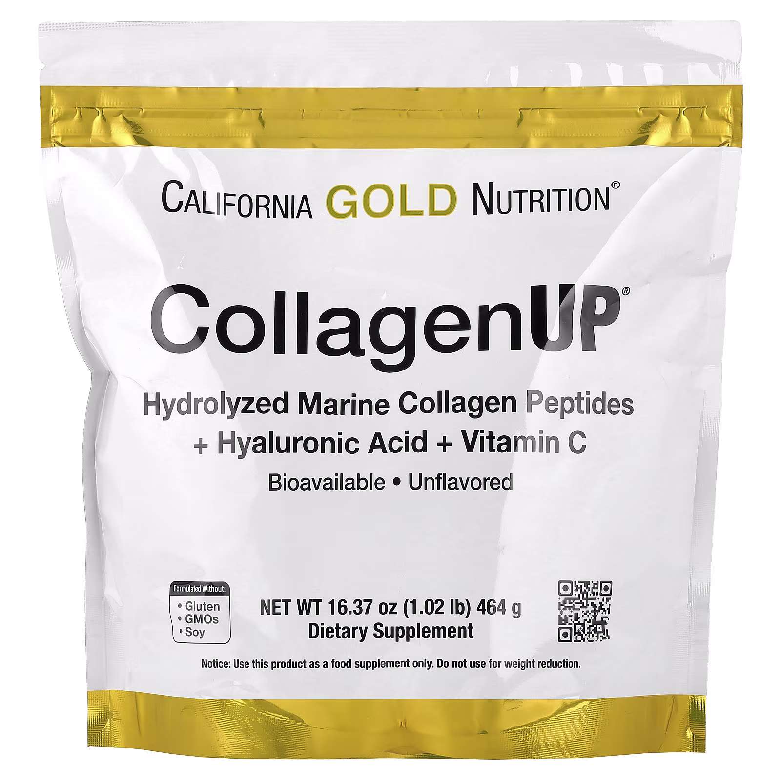 California Gold Nutrition CollagenUP Marine Collagen + Hyaluronic Acid + Vitamin C 464g — фото 1