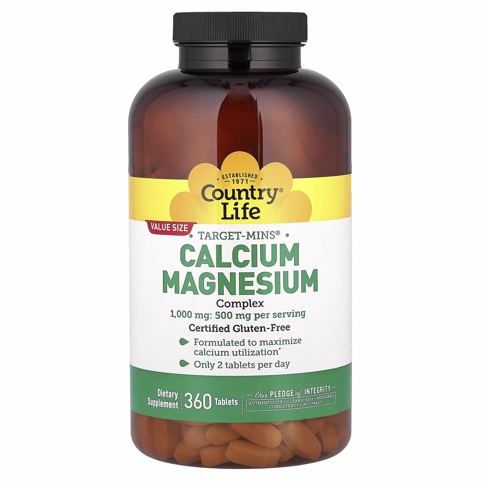 Country Life Target-Mins Calcium-Magnesium Complex 360 Tablets — фото 1