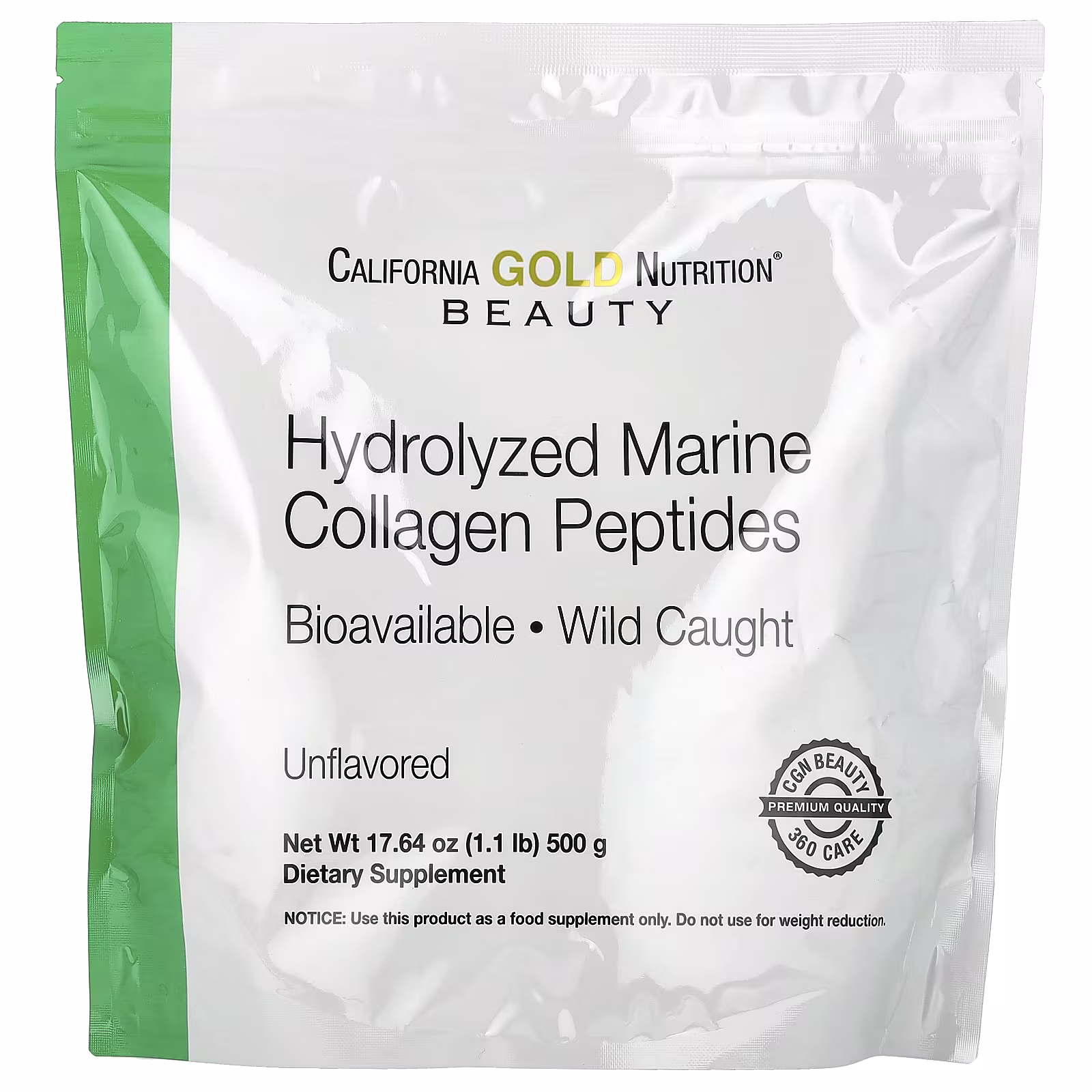 California Gold Nutrition Hydrolyzed Marine Collagen Peptides 500g — фото 1