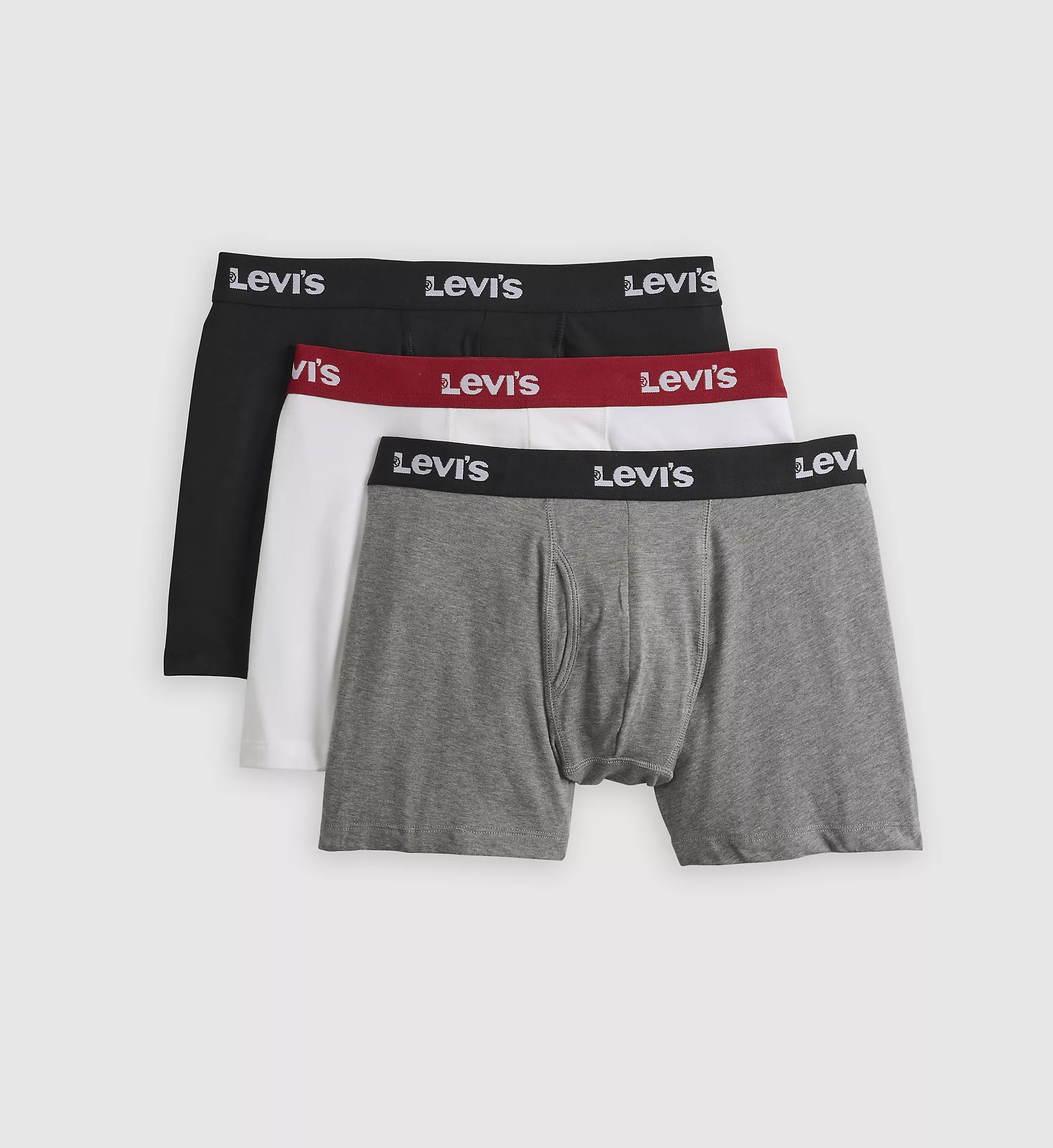 LEVIS MEN Solid Basic Boxer Briefs (3-Pack) size M — фото 1