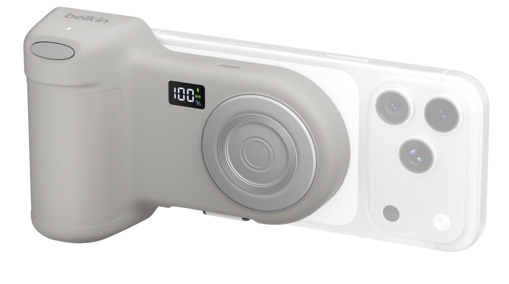 Belkin Stage PowerGrip Magnetic Wireless Charging Camera Grip, Sand 9300mAh — фото 1