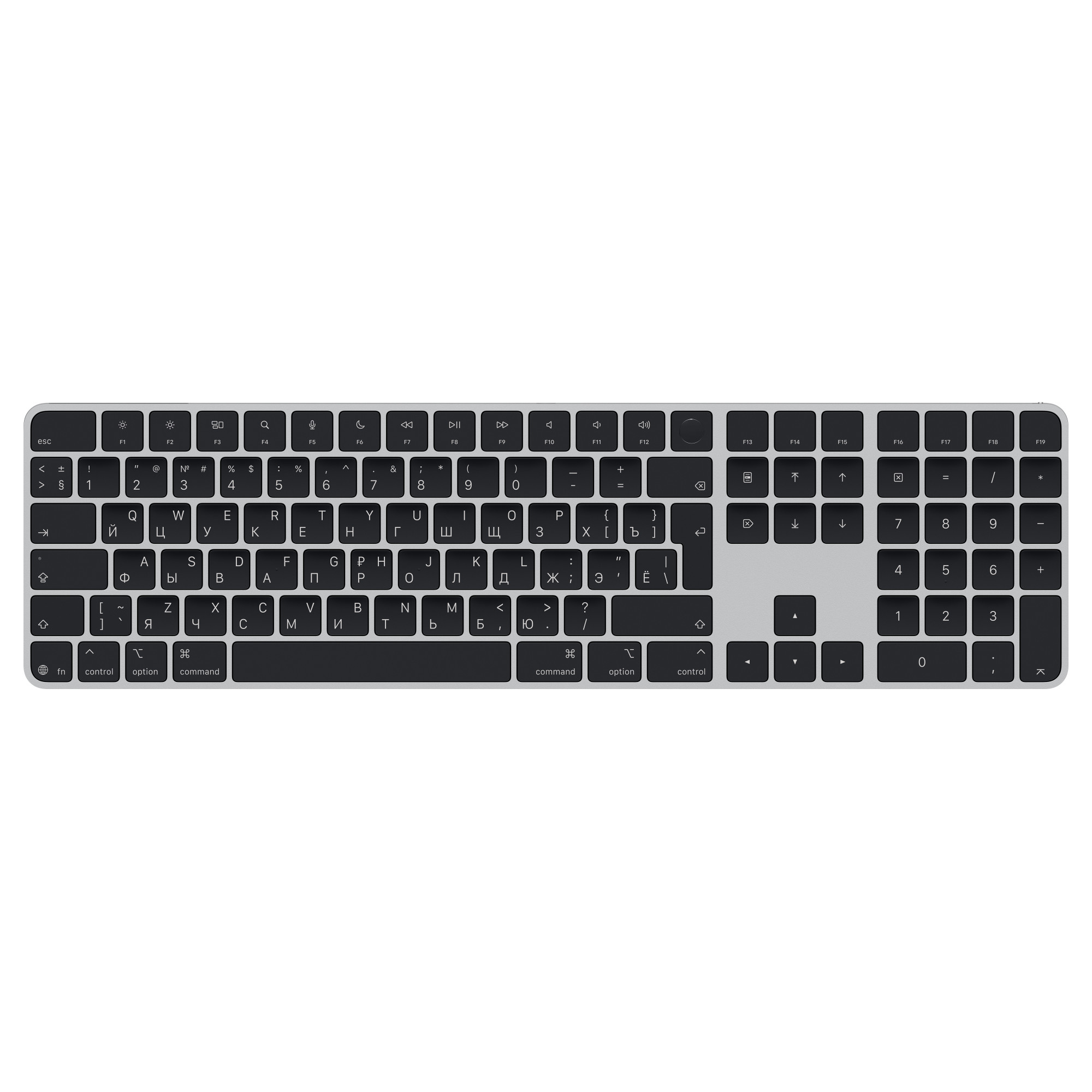 Apple Magic Keyboard with Touch ID and Numeric Keypad USB-C — RUSSIAN Black Keys — фото 1